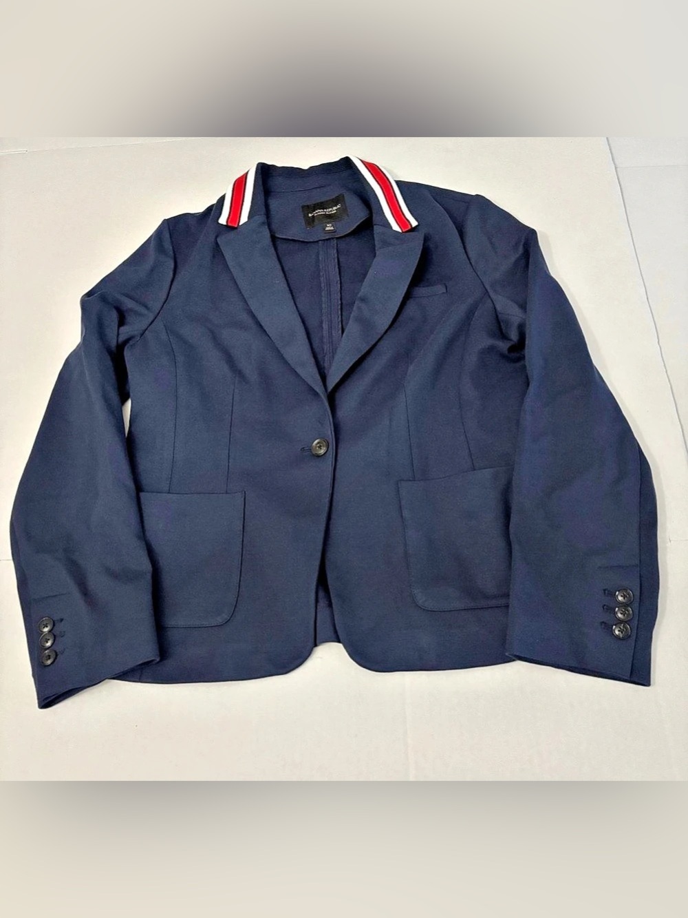 Banana Republic Blazer Jacket Women Size 10 Navy Blue Academia Classic